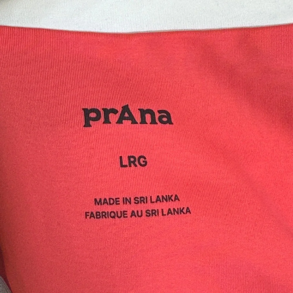 PRANA Baja Bound High Rise Bottom Women L Rose Fire Colorblock Bikini Swim